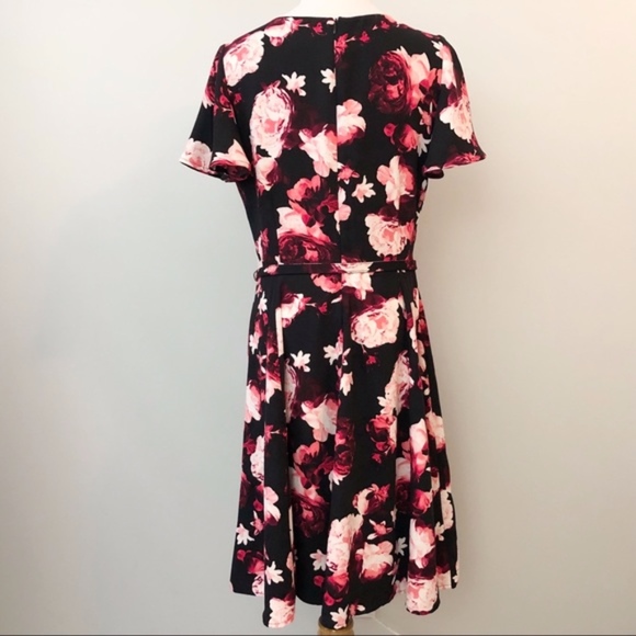 Eva Mendes for New York & Company Floral Dress - Black and Pink - Picture 2 of 8